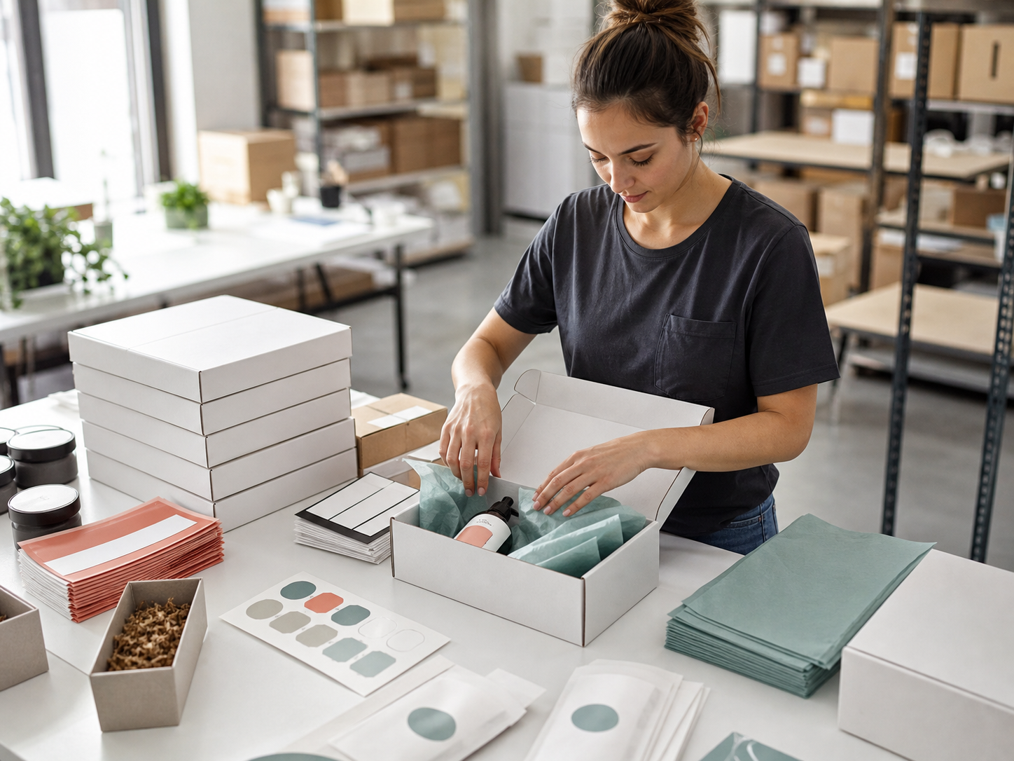 Custom ecommerce packaging and kitting process